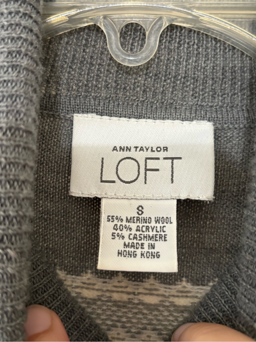 Ann Taylor Loft Fair Isle Cashmere & Merino Wool Knit Sweater Sz Small - Picture 2 of 9